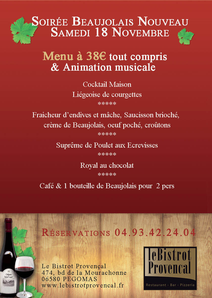 affiche soirée beaujolais nov